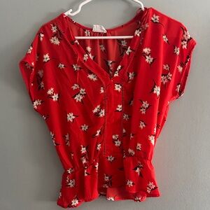Sienna Sky Red Floral Blouse
